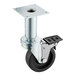 A black metal Pitco caster with a metal plate on top.