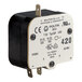 A black and white electronic circuit breaker with a black cover.