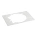A white square Lincoln insulation seal with holes.