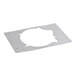 A metal plate with a hole in the middle.