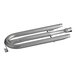 A stainless steel US Range oven burner assembly with a metal pipe.