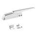 A chrome metal Edgemount door latch handle for a Food Warming Equipment holding cabinet.