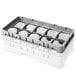 A gray plastic Cambro extender with ten compartments.