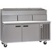 Delfield 18672PDLV 72 inch Two Door Refrigerated Pizza Prep Table with Dual LiquiTec Raised Rails