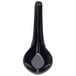 A black spoon with a grey handle.