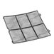 A close-up of a grey square mesh Hoshizaki air filter with black lines.