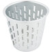 A silver stainless steel Vollrath King Kutter cone with holes.
