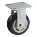 A Food Warming Equipment CSTR castor with a blue and white wheel and metal plate.