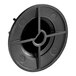 A black plastic Vulcan oven control knob with a hole in the center.