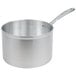 A Vollrath Wear-Ever aluminum saucepan with a chrome plated handle.