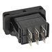 A black Cleveland Sw;Rkr;Dpdt;On/Off Rdlt15a125v switch with metal terminals.