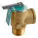 A Cleveland brass safety valve with a green tag.