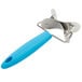 a blue and silver pizza cutter