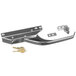 A chrome Edgemount latch for refrigeration equipment with keys.