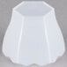 A white plastic Fineline Tiny Hexagon Cube bowl.