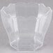 A clear plastic hexagon cube bowl.