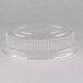 A clear plastic Fineline oval tray dome lid.