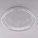 A clear plastic oval tray with a lid.