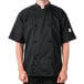 A man wearing a black Mercer Culinary chef coat.