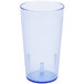 A slate blue plastic Cambro tumbler with a blue rim.