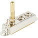 A metal B200 bi-metal thermostat with two brass screws.