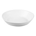 A plain white stoneware soup bowl with a matte finish.