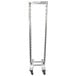 A white metal Channel LPNS-15 steam table pan rack with shelves and wheels.
