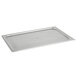 A Vollrath stainless steel Cook-Chill pan cover on a stainless steel tray.