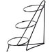 A black metal Cal-Mil three tier round bowl stand.