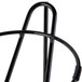 A black metal three tier bowl stand with rings on top.