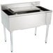 A stainless steel Eagle Group underbar cocktail and ice bin with a cold plate and bottle holders.