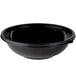 A black bowl with a white background.