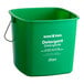 A green Noble King-Pail 6 quart cleaning pail with a metal handle and detergent labeling on the front.