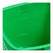 A green plastic cleaning pail with quart measurement markings on the inside.