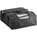 A black insulated deli tray bag with a zipper and strap.