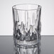 A close up of a clear Nachtmann Shu Fa Rocks glass with a design on it.