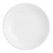 A white Acopa stoneware plate with a white background.