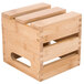 An American Metalcraft bamboo wood crate with three compartments.