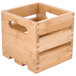 An American Metalcraft bamboo wood crate with handles.