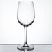 A clear Reserve by Libbey wine glass on a table.