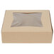 Southern Champion 24133K 9 inch x 9 inch x 2 1/2 inch Kraft Auto-Popup Window Pie / Bakery Box - 200/Case