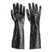A pair of black Cordova PVC dishwashing gloves with jersey lining.