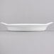 A white Libbey porcelain rectangular dish with handles.