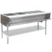 An Eagle Group stainless steel natural gas steam table with galvanized legs on a counter.