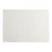 A gray paper rectangular placemat with a scalloped edge.