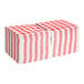 A stack of red and white paper napkins with a gingham pattern.