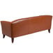 a brown leather headboard