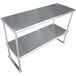 a metal shelf with two shelves