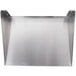 A stainless steel wall mount shelf with holes.