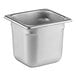 A Vollrath stainless steel steam table pan with a lid.